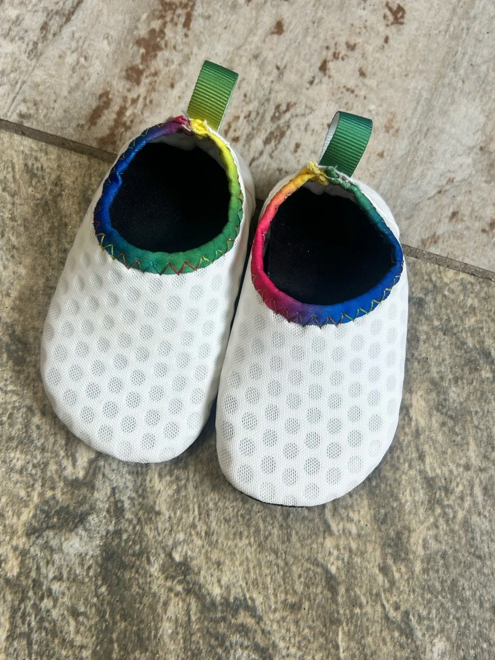 Baby Swim Water Shoes with Rainbow Trim 6-12 Months